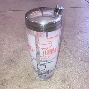 🍸🧊 Mid-Century Modern Continental Glass Cocktail Shaker Clear Glass 🥄🥃